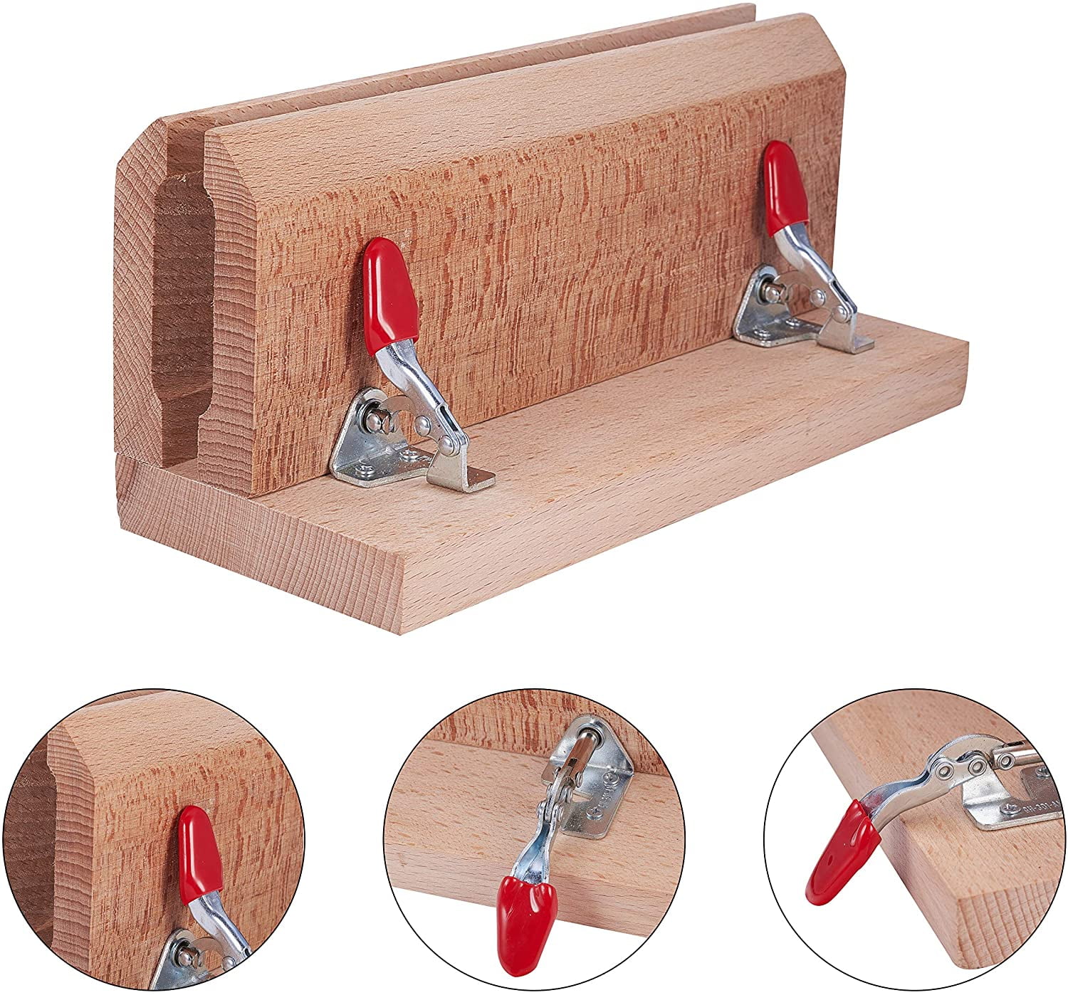 Wooden Leather Craft Retaining Clip Sewing DIY Hand Tool Set Lacing Pony Horse Clamp Table Desktop Tool for DIY Craft Making Brown