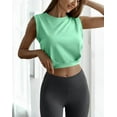 thumbnail image 5 of Crop Top Athletic Shirts for Women Cute Sleeveless Yoga Tops Running Gym Cotton Cropped Workout Clothes, 5 of 11