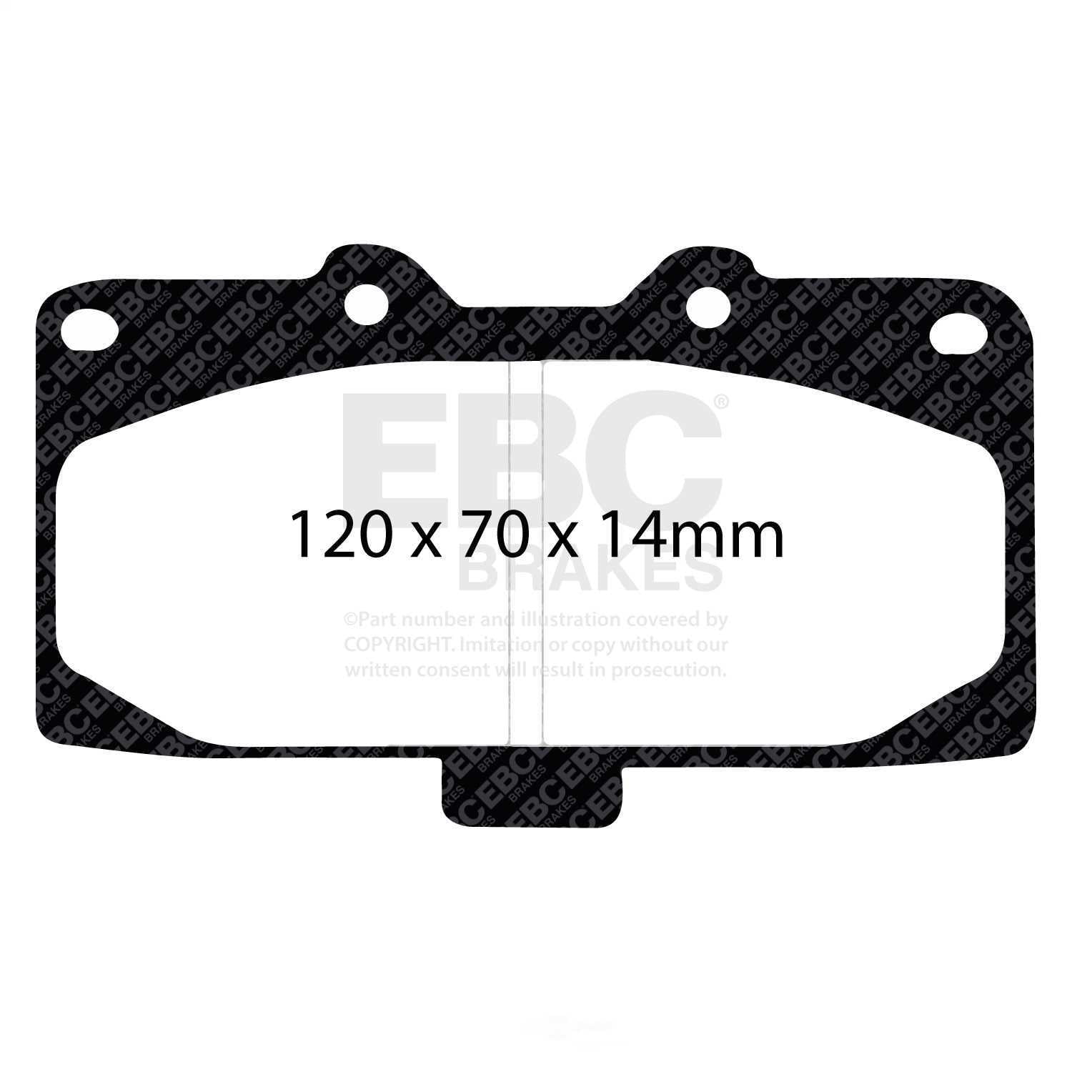 EBC Brakes Bluestuff NDX Trackday Brake Pad Set Fits select: 2001-2007 SUBARU IMPREZA, 1989-1996 NISSAN 300ZX