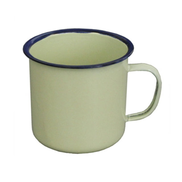 Flmtop Tasse d'Eau Style Rétro Multi-Usage en Émail Pratique avec Base Antidérapante Tasse à Boisson pour la Maison