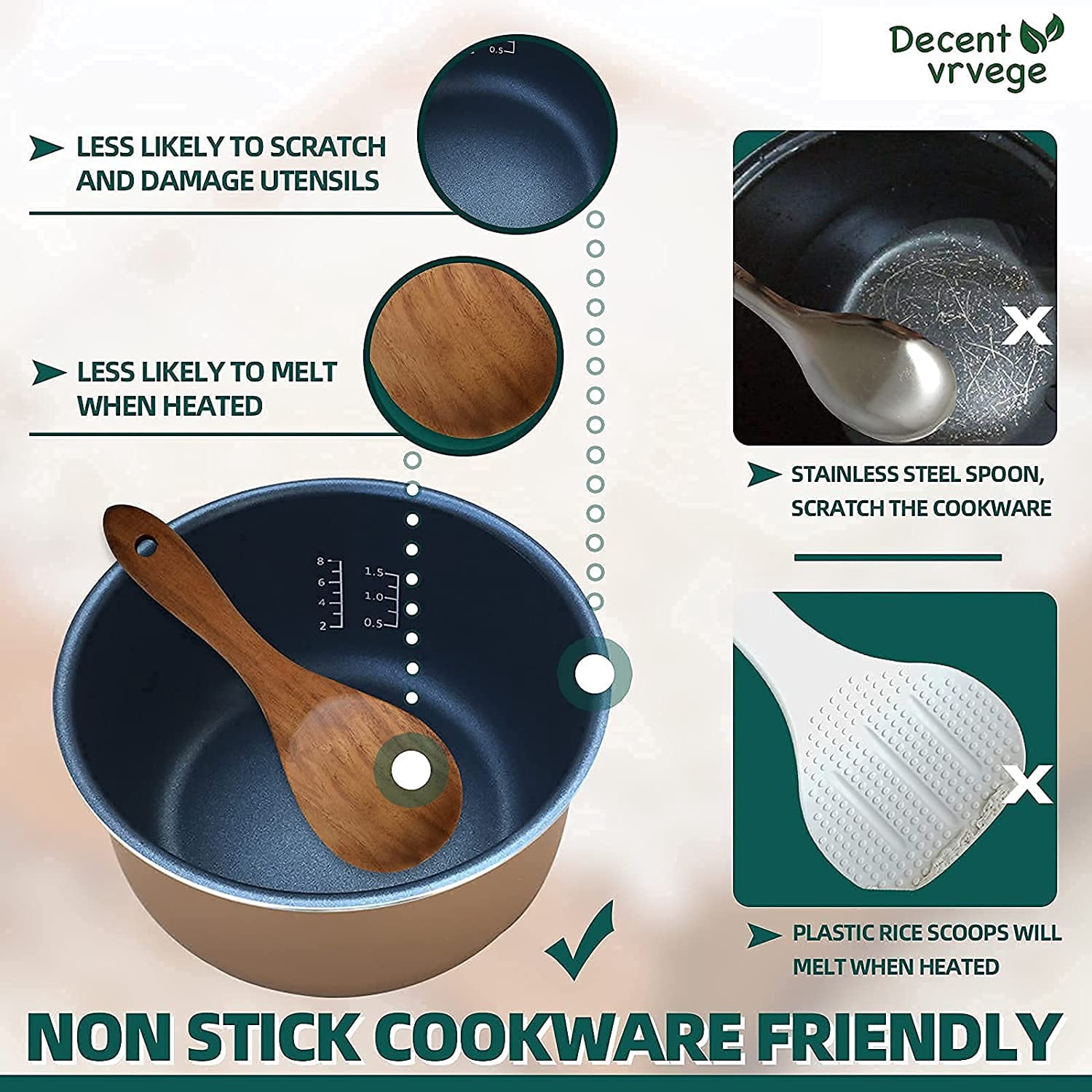 Spatule/pelle à Riz En Inox - Grande Cuillère De Service Antiadhésive, Résistante à La Chaleur, Pour Cuiseur à Riz Ou Purée