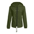 thumbnail image 3 of Fesfesfes Women's Rainproof Jacket Mid-Length Loose Lightweight Batwing Flared Sleeves Coat Fall Ideal for Casual Outings Travle (Army Green#1,XL), 3 of 6
