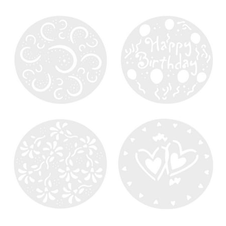 

ROBOT-GXG 4Pcs Spray Mold DIY Plastic Birthday Cake Mould Decorating Heart Flower Printing Mold Bakery Tool