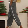 thumbnail image 4 of Babcutegg Linen Pants for Women Cotton Linen Casual Fashion High Waist Soild Color Side Pockets Womens Summer Clothes Dark Gray Size M, 4 of 7