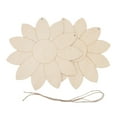 thumbnail image 1 of 2 piezas de recortes de flores de madera DIY con forma de loto, recortes de madera sin terminar, decoración de virutas de madera para el jardín del hogar, colgante con 2 cuerdas de cáñamo, 1 of 14