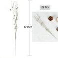 thumbnail image 2 of 22pcs Christmas Glitter Berries Stems, 17" Artificial Christmas Picks for Christmas Tree Ornaments, DIY Xmas Wreath, Crafts, Holiday and Home Decor (Champagne) A, 2 of 5