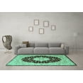 thumbnail image 3 of Ahgly Company Indoor Rectangle Persian Turquoise Blue Traditional Area Rugs, 8' x 10', 3 of 4