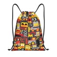 thumbnail image 1 of Xecao Cars Pattern Sports Drawstring Backpack - String Swim Gym Bag with Wet Proof Pocket for Women&Men-Small, 1 of 6