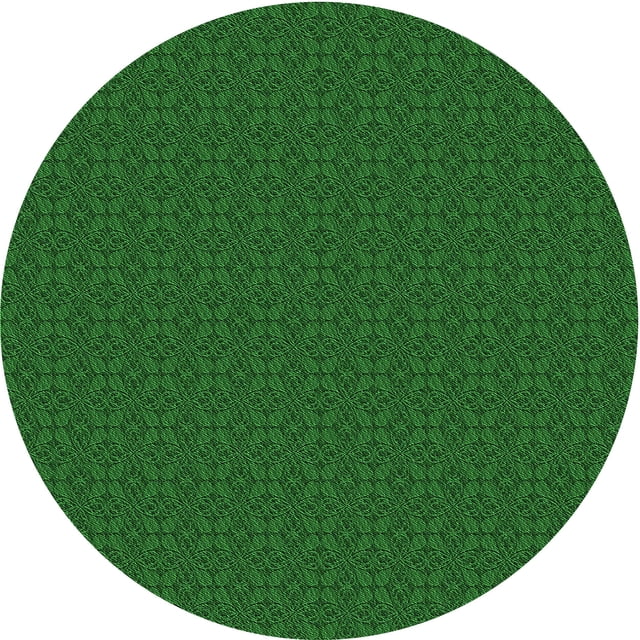 Ahgly Tapis Rond Lavable en Machine Intérieur Transitionnel Vert Émeraude Profond, 8 Pieds Rond
