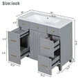 thumbnail image 2 of 36" Bathroom Vanity with Sink, Free Standing Single Bathroom Vanity Set with Cabinet Drawers and Soft-Closing Doors, Modern Wooden Shaker Cabinet with Resin Basin, Gray, 2 of 7