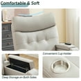 thumbnail image 3 of Aemeios Swivel Power Recliner Chair with Massage and Heat, Single Timing Massage Rocking Chair with USB Port and Cup Holders, Rocker Sofa with Storage Space for Living Room Home Theater, Light Gray, 3 of 9
