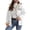 White, variant on Women's 2025 Winter Fashion Oversized Heart Printed Casual Coats Long Sleeve Hooded Casual Outerwear Zip Up Jackets Fleece Lined Pocketed Tops