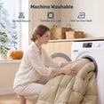 thumbnail image 5 of Unikome Heavyweight Goose Down Feather Fiber Comforter, Natural Filling Warm Quilted Comforter with Baffle Box Design, Soft Quiet Fabric, King 106 x 90 inch,Ginger Root, 5 of 9