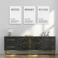 thumbnail image 3 of Hustle Mindset Success Wall Art Set of 3 Framed Canvas Black and White Motiviational Wall Art Home Office Wall Decor Inspirational Positive Quotes Posters Success Entrepreneur Gifts 12"x16", 3 of 6