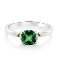 thumbnail image 2 of Gem Stone King 925 Silver and 10K Yellow Gold Women Engagement Ring Set with Checkerboard Rainforest Topaz, 2 of 5
