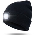 thumbnail image 2 of Unisex LED Beanie Hat with Light, USB Rechargeable Hands Free 4 LED Headlamp Cap, Warm Winter Knitted Hat with LED Flashlight for Hiking, Biking, Camping, Black, 2 of 9