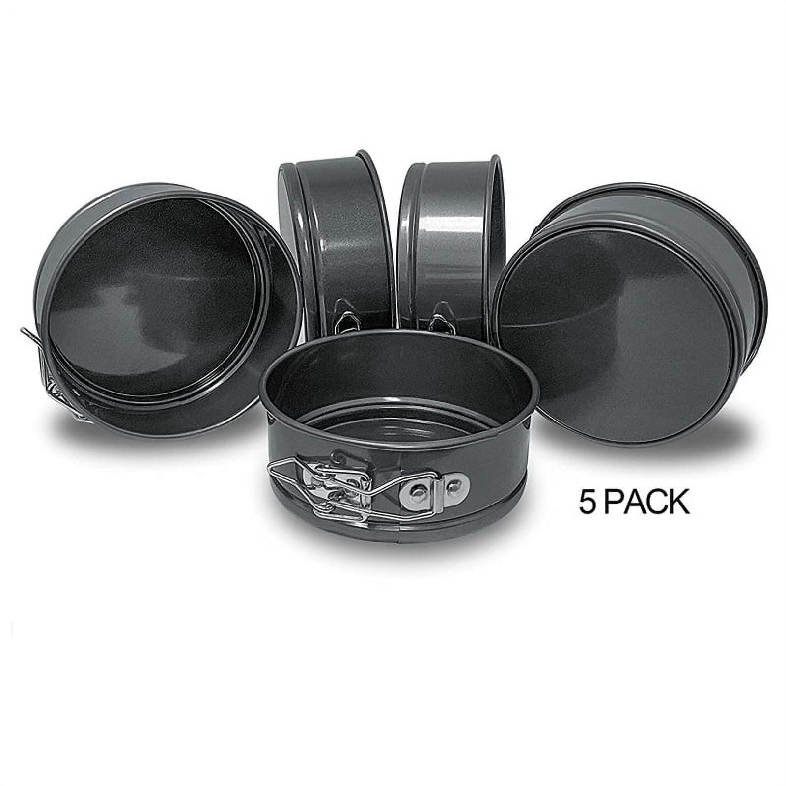 Cake Pan Set - Pack Of 5 Nonstick Round Baking Pans with Removable Bottom, for Mini Cheesecakes