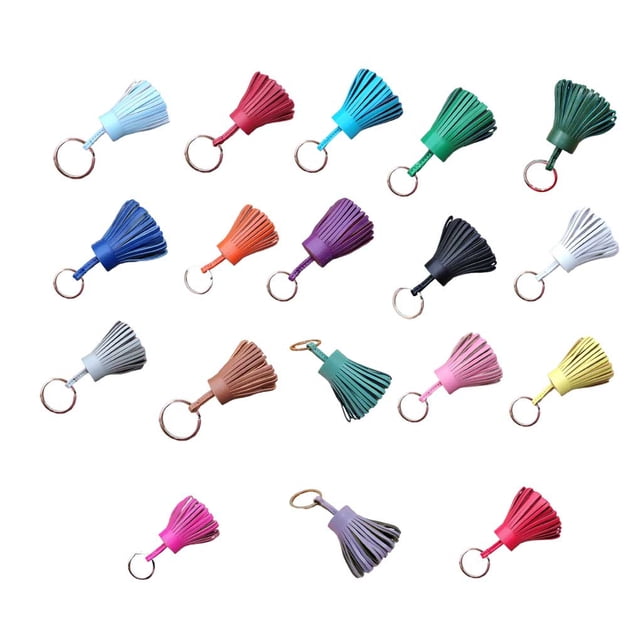 Keychain Decorative Keyring Leather Pendant Tassel Handmade Organizer Loop Handicraft Key Chain Hanging Decoration Holder Purse Wallet Dark Blue