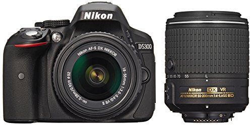 Nikon D5300 24.2 MP CMOS Digital SLR Camera Double Zoom Lens Kit with 18- 55mm f/3.5-5.6G ED VR II + 55-200mm f/4.5-5.6G - International Version (No  Warranty) - Walmart.com