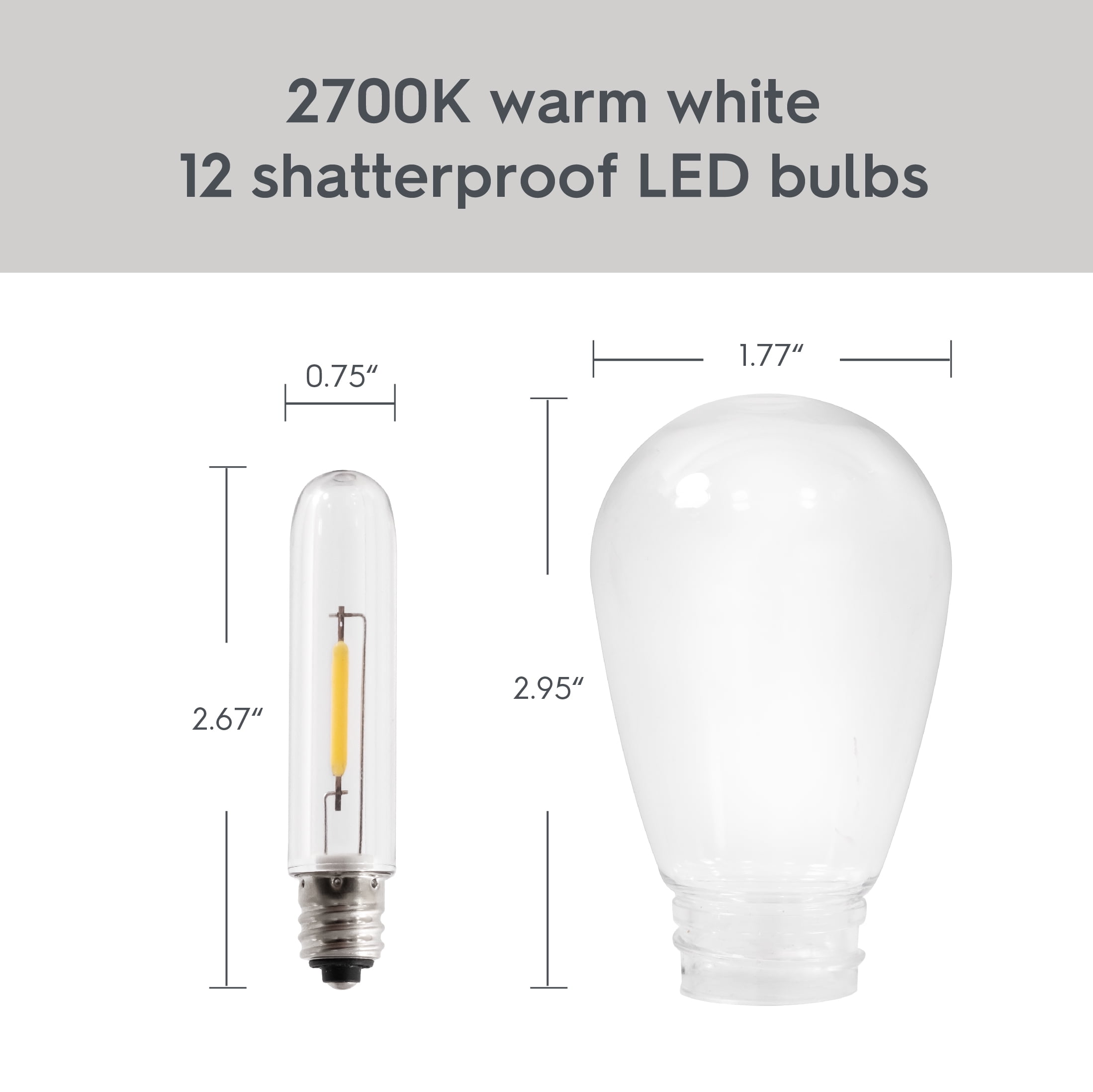 Better Homes & Gardens 120V Plug-in 10CT LED Edsion Bulb String Lights
