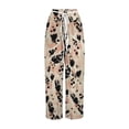 thumbnail image 5 of Women's Wide Leg Pants High Waist Flowy Drawsting Casual Loose Trousers Lounge Business Pants with Pockets (2XL, Multicolor), 5 of 5