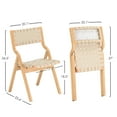 thumbnail image 3 of MAYEERTY 2-Set Wood Foldable & Stackable Dining Chairs for Dining Room, Woven Seat & Back, Beige - Natural, 3 of 5