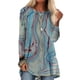 thumbnail image 1 of Camiseta de manga larga para mujer, camisetas holgadas con estampado abstracto, cuello redondo, informal, con dobladillo alto y bajo, longitud media, 1 of 2