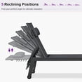 thumbnail image 6 of PURPLE LEAF Oversized 3-Piece Outdoor Lounge Set – Patio Chaise Loungers with Aluminum Frame, Side Table & Wheels for Poolside Sunbathing & Tanning, Includes Pillows，Gray, 6 of 8