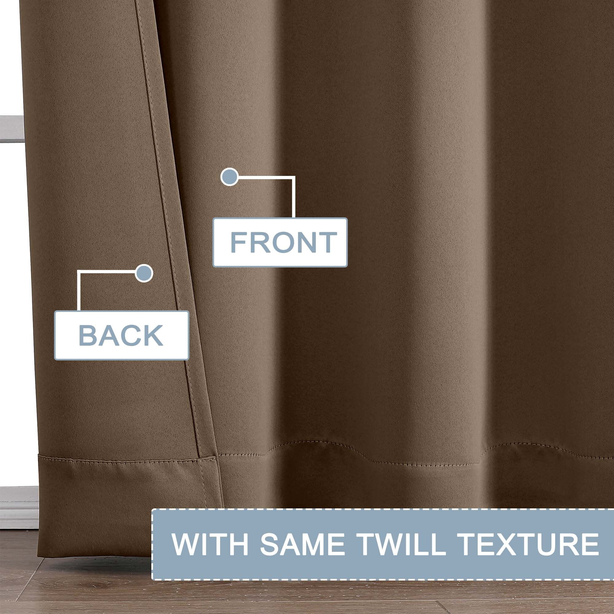 OVZME Barley Blackout Curtains 96 Inches Long 2 Panels, Solid Thermal Insulated Drapes with Rod Pocket, Room Darkening Window Treatment for Living Room, Each W50" x L96", Barley