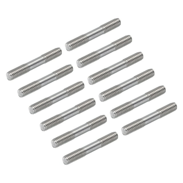 Unique Bargains 304 Tige de Poussée en Acier Inoxydable Tige Filetée à Double Extrémité pour Voiture DIY RC, Bateau M6x40mm, Pack de 12