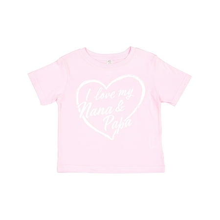 

Inktastic I Love My Nana and Papa in White Chalk Heart Gift Toddler Boy or Toddler Girl T-Shirt