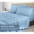 thumbnail image 5 of ROYALE LINENS 100% Organic Cotton Full Sheet Set - Percale Weave - 4 Pieces Set - 1 Flat, 1 Deep Pocket Fitted Sheet and 2 Pillowcases - Lake Blue Bed Sheets - Sábanas Full - Crisp Cool (Lake Blue), 5 of 9