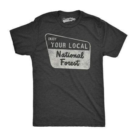 Crazy Dog T-shirts Mens Enjoy Your National Forest Funny Outdoor Vintage Camping Mountains T (Best Camping In Ocala National Forest)