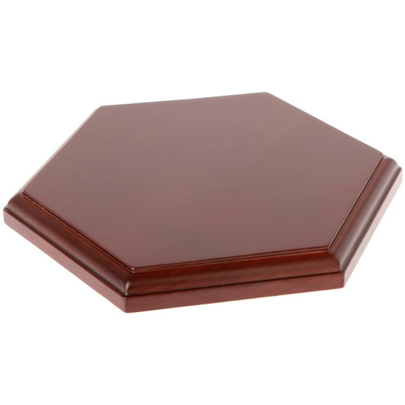 Plymor Fruitwood Hexagonal Wood Display Base, 8.5" W x 7.5" D x 0.75" H (Display Dimensions 7.75" W x 6.625" D)