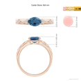 thumbnail image 6 of ANGARA Natural Oval 1.5 ct London Blue Topaz Vintage Style Ring with Diamond in 14K Rose Gold for Women (Size-8x6mm) | November Birthstone Jewelry for Women | London Blue Topaz Ring (Ring Size- 10.5), 6 of 11
