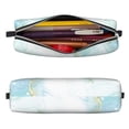 thumbnail image 2 of Yiaed Gold Lines Marble Watercolor Print Leather Pencil Case - Leather Pen Pencil Holder - Elegant & Practical Pencil Pouch for Work & Office, 2 of 7