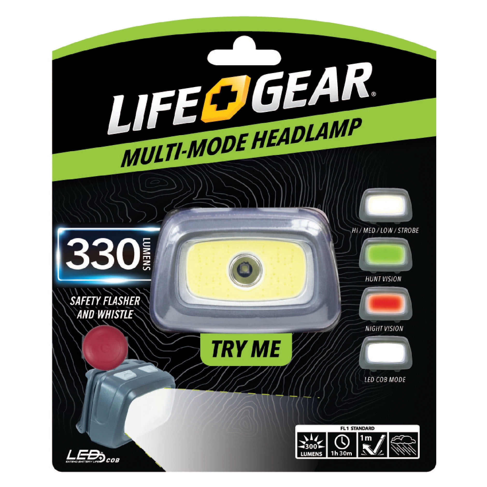 Life Gear Multi Mode Headlamp with Safety Flasher