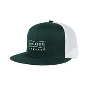 Brixton Men's Wedge Embroidered Logo Mesh Trucker Cap Hat in Pine