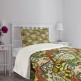 thumbnail image 3 of Ambesonne Retro Quilted Bedspread Set 2 Pcs, Old City Colorful Town, Twin Size, Multicolor, 3 of 5