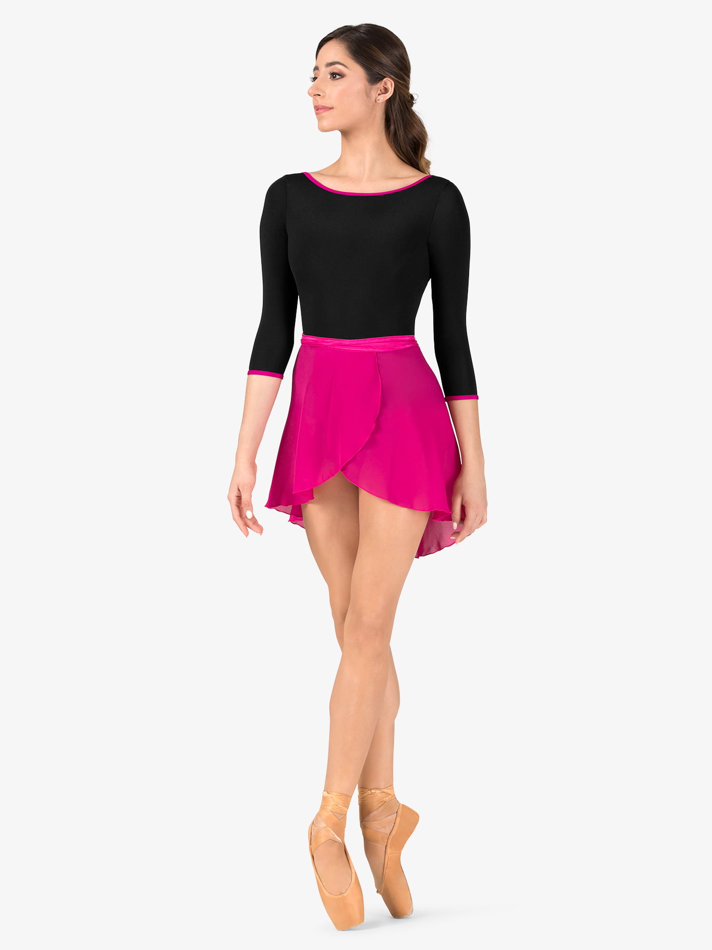 Asymmetric Ballet Chiffon Wrap Skirts Dance Skirt with Waist Tie for Women Girls