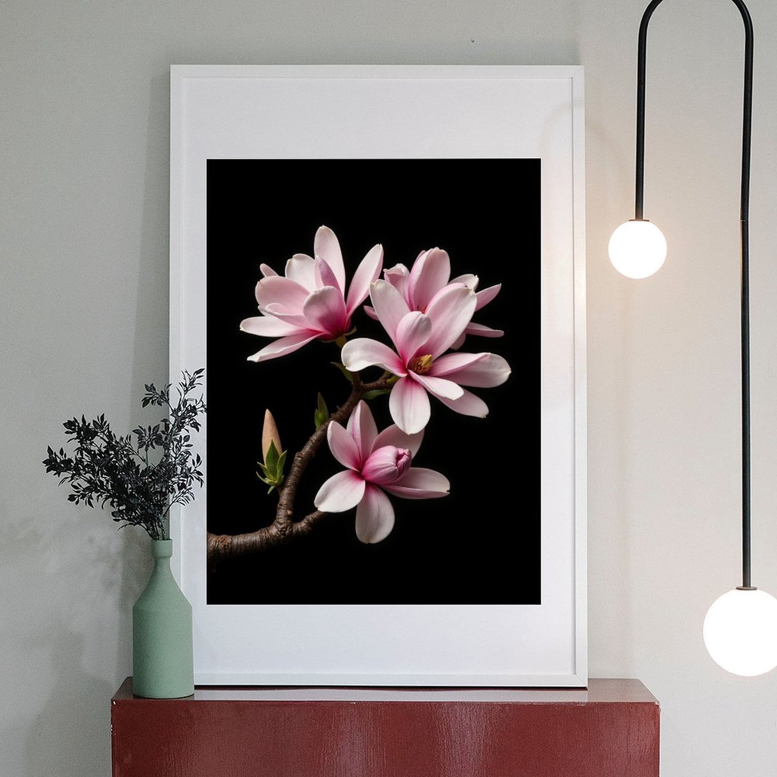 Diamond Art Kit for Adults, Pink Magnolia Blossoms On Branch Diamond Painting for Adults Beginners, 5D DIY Diamond Art Painting Kits, Colorful Diamond Painting Craft for Home Decor 12x16