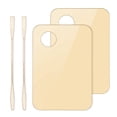thumbnail image 1 of Paleta de maquillaje cosmético acrílico, bandeja para mezclar maquillaje con espátula de maquillaje, espejo de metal para salón de belleza (2 paletas doradas), 1 of 5