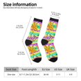 thumbnail image 2 of Daiia Multicolored Tropical Print Crew Socks – Soft Breathable Long Socks for Men & Women, Moisture-Wicking & Comfortable Daily Wear Socks, One-Size Fits Most (US 5-11), 2 of 6