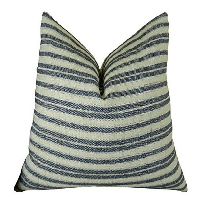 Plutus Stone Manor Indigo Handmade Throw Pillow, (20" x 26" Standard)