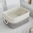 thumbnail image 4 of Fabric Foldable Storage Basket Collapsible Organizer Bin - Sturdy Cloth Storage Container for Home Bedroom, Large Capacity Basket for Clothes Toys Books Household Items Storager, 8*12*16in, Gray, 4 of 7