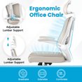 thumbnail image 6 of Ergonomic Office Chair, Home Office Desk Chair with Adjustable Headrest & Lumbar Support, Swivel High Back Computer Chair, Breathable Mesh Chair, PU Silent Wheels, Flip-Up Arms, 6 of 11