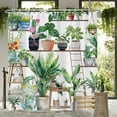 thumbnail image 3 of Bohemian Plant Shower Curtain, Spring Green Plants Flower Shower Curtain Set for Bathroom, Natural Arboretum Botanical Garden Fabric Bath Curtain with Hooks, 72x84inches, 3 of 6