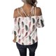 thumbnail image 4 of Mujeres sueltas casual 3/4 manga sin tirantes estampado blusa casual camiseta túnica tops Fridja  czfsfas1635, 4 of 7