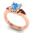 thumbnail image 2 of Diamond-Capitals 2.50 Carat Unique Round Cut Blue Topaz & Garnet Gemstone Three Stone Bridal Ring for Women Solid 14K Rose Gold Size 5, 2 of 8