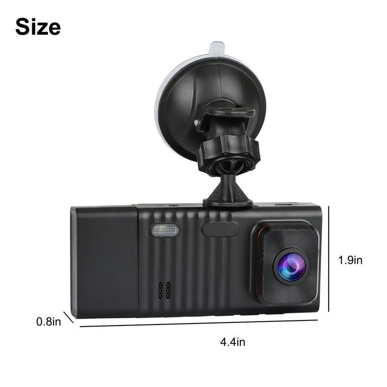 Dash Cam Front and Rear, TSV 3 Channel Dual Dash Camera, 1080P HD Screen  Car Camera DVR Backup Cam with Night Vision